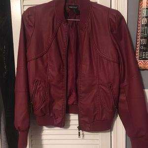 Wet Seal Burgundy Bomber Jacket